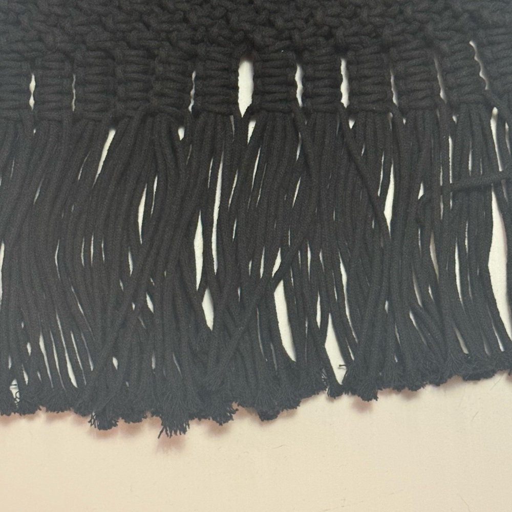 Danielle Nicole Black Macrame Purse Boho Tote - image 6